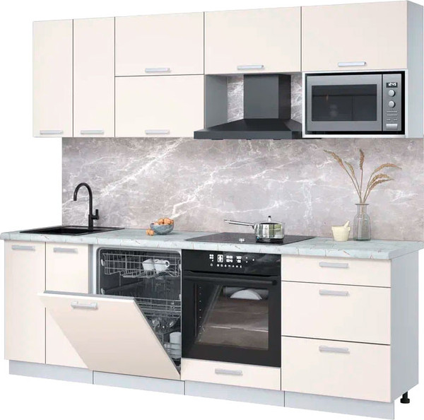 Кухонный гарнитур Интерлиния Мила Лайт 2.4-ПМ2 - фото