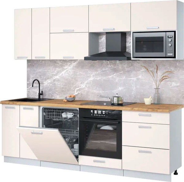 Кухонный гарнитур Интерлиния Мила Лайт 2.4-ПМ2 - фото