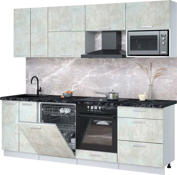 Кухонный гарнитур Интерлиния Мила Лайт 2.4-ПМ2 - фото