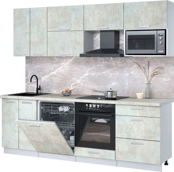 Кухонный гарнитур Интерлиния Мила Лайт 2.4-ПМ2 - фото