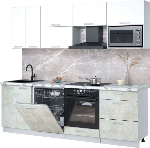 Кухонный гарнитур Интерлиния Мила Лайт 2.4-ПМ2 - фото