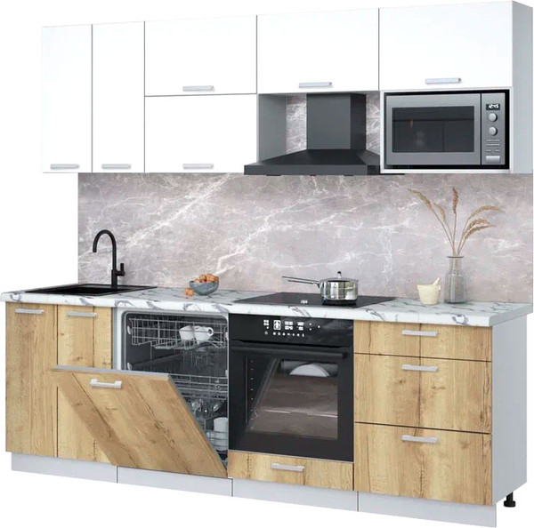 Кухонный гарнитур Интерлиния Мила Лайт 2.4-ПМ2 - фото