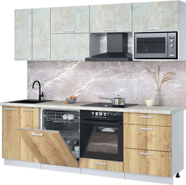 Кухонный гарнитур Интерлиния Мила Лайт 2.4-ПМ2 - фото