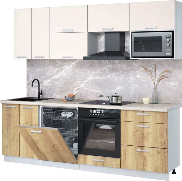 Кухонный гарнитур Интерлиния Мила Лайт 2.4-ПМ2 - фото