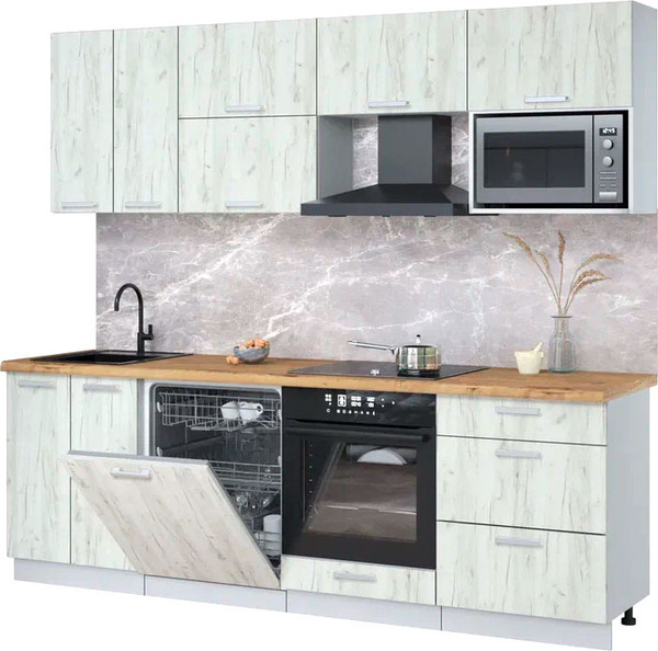 Кухонный гарнитур Интерлиния Мила Лайт 2.4-ПМ2 - фото