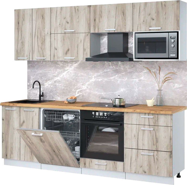 Кухонный гарнитур Интерлиния Мила Лайт 2.4-ПМ2 - фото