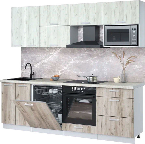 Кухонный гарнитур Интерлиния Мила Лайт 2.4-ПМ2 - фото