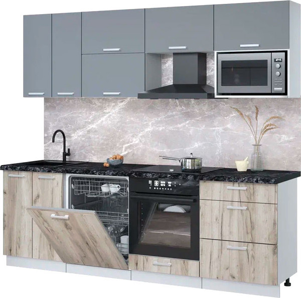 Кухонный гарнитур Интерлиния Мила Лайт 2.4-ПМ2 - фото