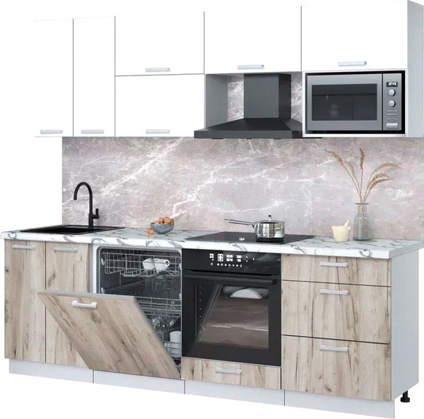 Кухонный гарнитур Интерлиния Мила Лайт 2.4-ПМ2 - фото