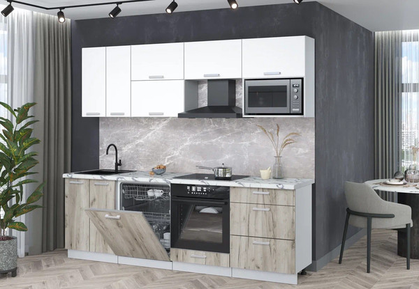 Кухонный гарнитур Интерлиния Мила Лайт 2.4-ПМ2