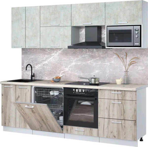 Кухонный гарнитур Интерлиния Мила Лайт 2.4-ПМ2 - фото