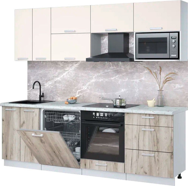 Кухонный гарнитур Интерлиния Мила Лайт 2.4-ПМ2 - фото