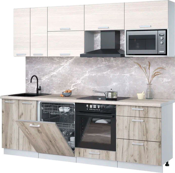 Кухонный гарнитур Интерлиния Мила Лайт 2.4-ПМ2 - фото