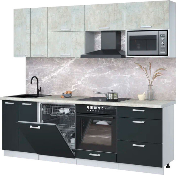 Кухонный гарнитур Интерлиния Мила Лайт 2.4-ПМ2 - фото