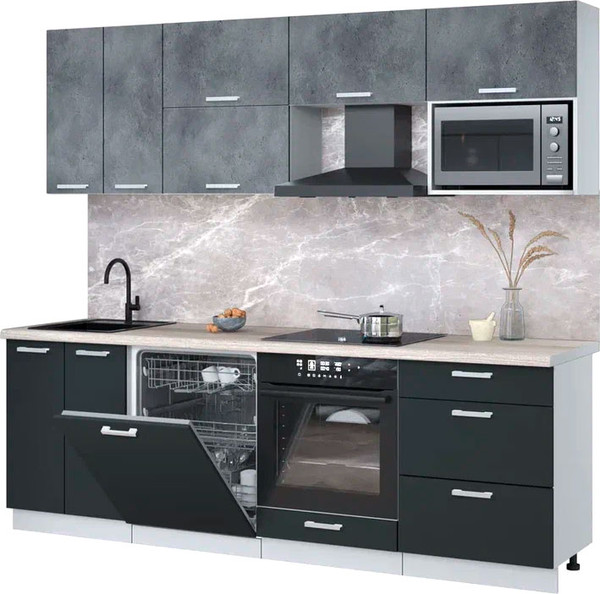 Кухонный гарнитур Интерлиния Мила Лайт 2.4-ПМ2 - фото