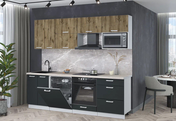 Кухонный гарнитур Интерлиния Мила Лайт 2.4-ПМ2