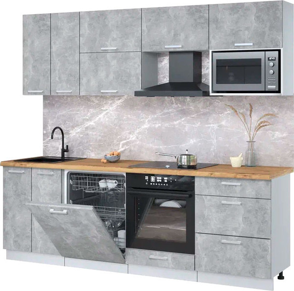 Кухонный гарнитур Интерлиния Мила Лайт 2.4-ПМ2 - фото