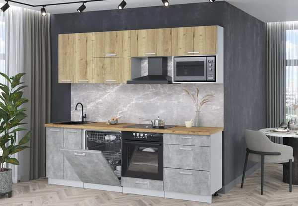 Кухонный гарнитур Интерлиния Мила Лайт 2.4-ПМ2