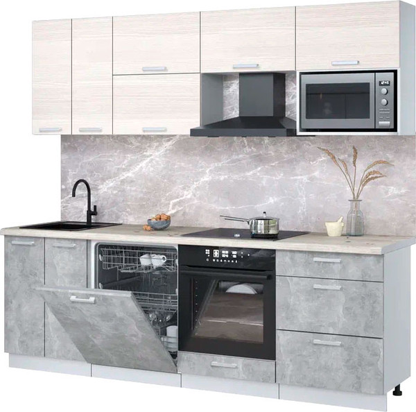 Кухонный гарнитур Интерлиния Мила Лайт 2.4-ПМ2 - фото