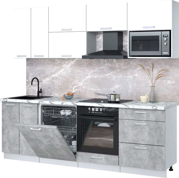 Кухонный гарнитур Интерлиния Мила Лайт 2.4-ПМ2 - фото