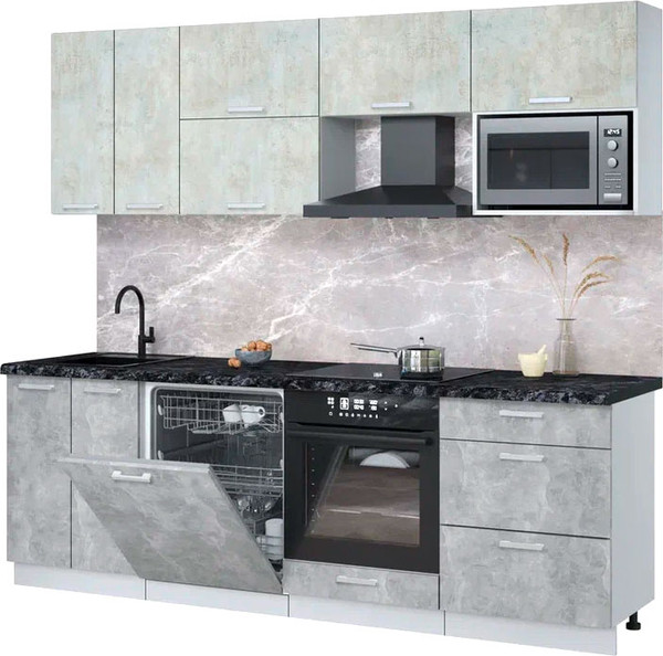 Кухонный гарнитур Интерлиния Мила Лайт 2.4-ПМ2 - фото