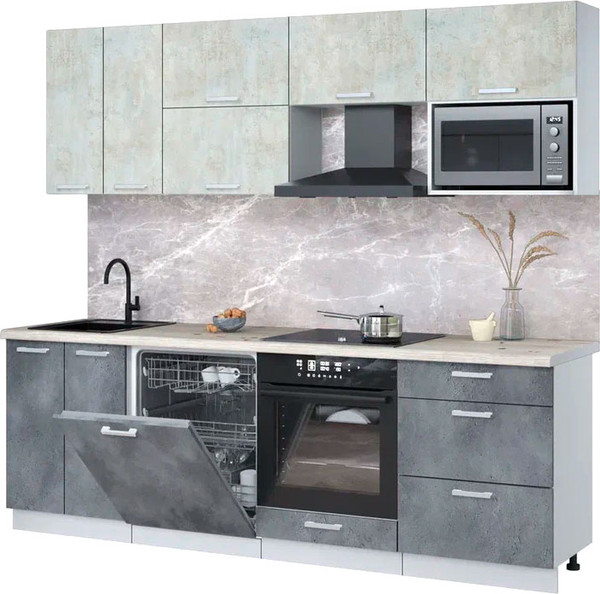 Кухонный гарнитур Интерлиния Мила Лайт 2.4-ПМ2 - фото