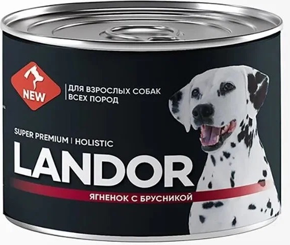 Влажный корм для собак Landor Для всех пород ягненок с брусникой / 2002204 - фото