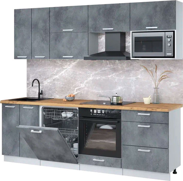 Кухонный гарнитур Интерлиния Мила Лайт 2.4-ПМ2 - фото