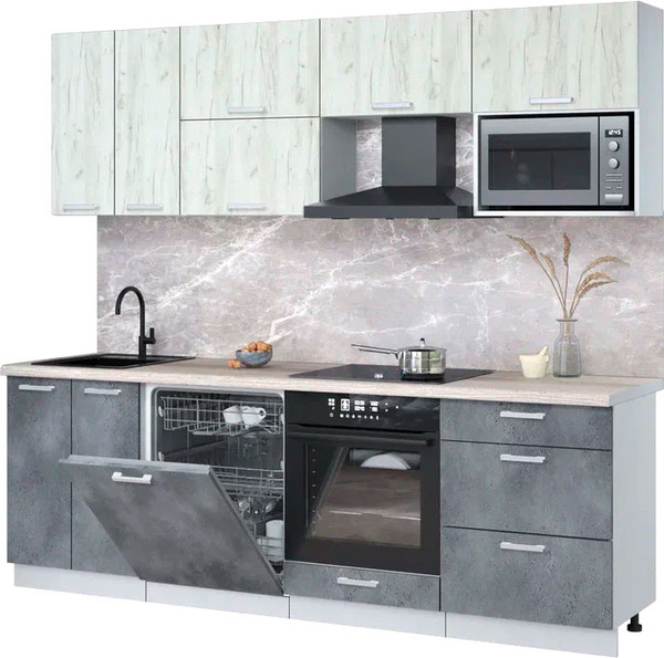 Кухонный гарнитур Интерлиния Мила Лайт 2.4-ПМ2 - фото