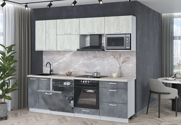 Кухонный гарнитур Интерлиния Мила Лайт 2.4-ПМ2