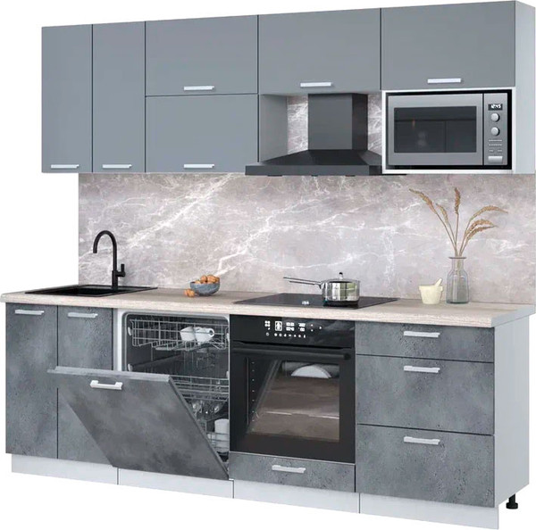 Кухонный гарнитур Интерлиния Мила Лайт 2.4-ПМ2 - фото