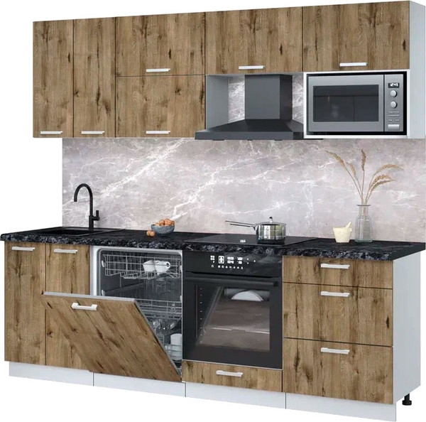 Кухонный гарнитур Интерлиния Мила Лайт 2.4-ПМ2 - фото