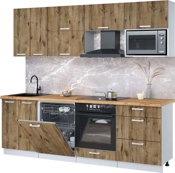 Кухонный гарнитур Интерлиния Мила Лайт 2.4-ПМ2 - фото