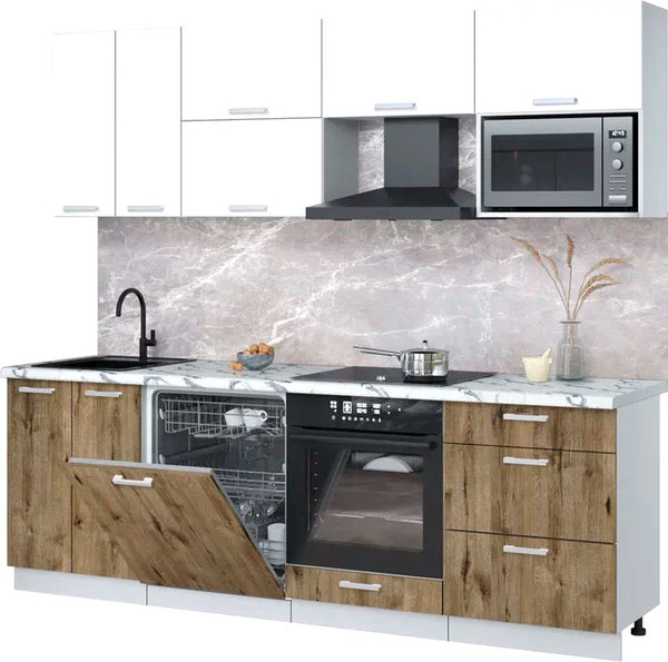 Кухонный гарнитур Интерлиния Мила Лайт 2.4-ПМ2 - фото