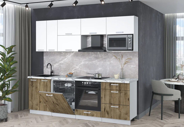 Кухонный гарнитур Интерлиния Мила Лайт 2.4-ПМ2