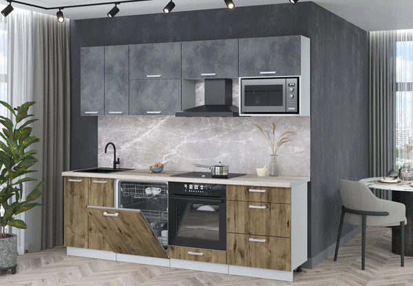 Кухонный гарнитур Интерлиния Мила Лайт 2.4-ПМ2