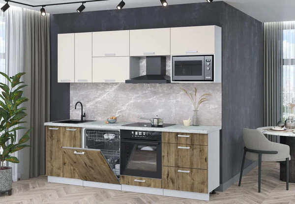 Кухонный гарнитур Интерлиния Мила Лайт 2.4-ПМ2