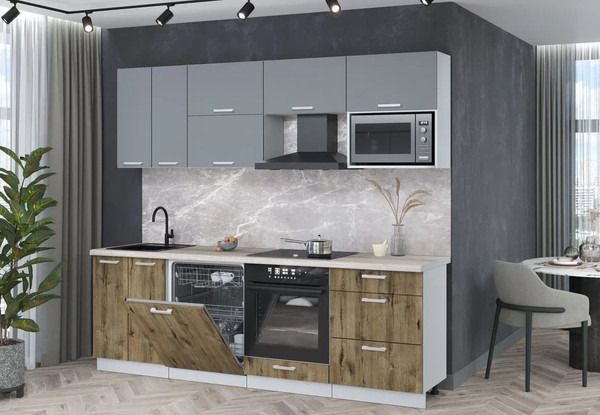 Кухонный гарнитур Интерлиния Мила Лайт 2.4-ПМ2