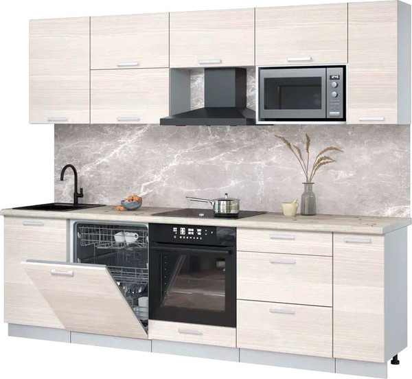 Кухонный гарнитур Интерлиния Мила Лайт 2.6-ПМ2 - фото