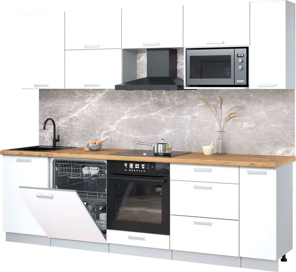 Кухонный гарнитур Интерлиния Мила Лайт 2.6-ПМ2 - фото