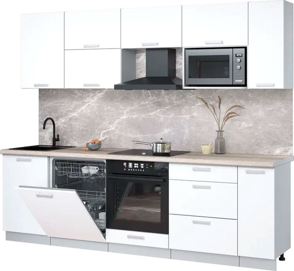 Кухонный гарнитур Интерлиния Мила Лайт 2.6-ПМ2 - фото