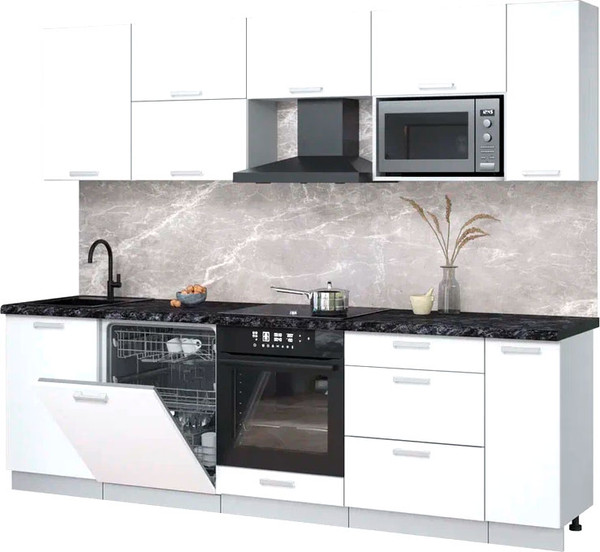 Кухонный гарнитур Интерлиния Мила Лайт 2.6-ПМ2 - фото