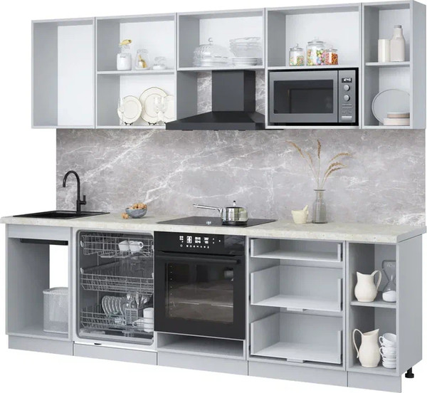 Кухонный гарнитур Интерлиния Мила Лайт 2.6-ПМ2