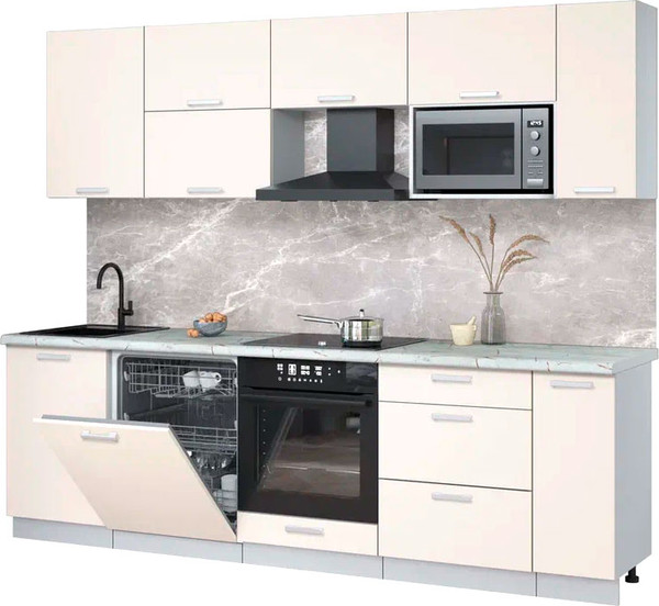 Кухонный гарнитур Интерлиния Мила Лайт 2.6-ПМ2 - фото