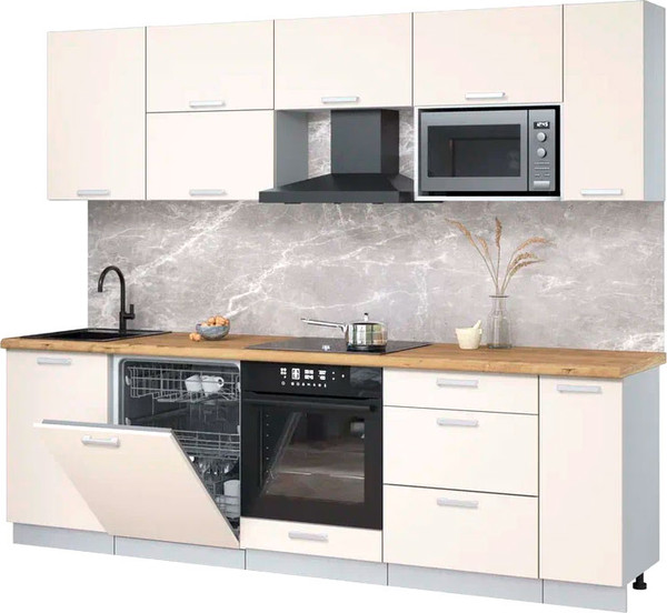 Кухонный гарнитур Интерлиния Мила Лайт 2.6-ПМ2 - фото