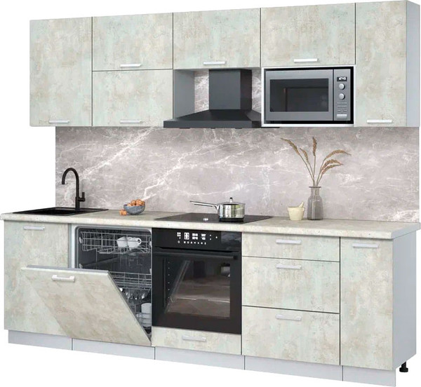 Кухонный гарнитур Интерлиния Мила Лайт 2.6-ПМ2 - фото