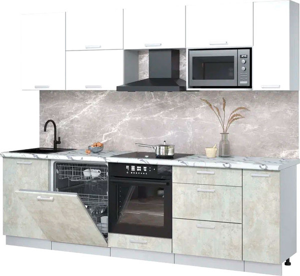 Кухонный гарнитур Интерлиния Мила Лайт 2.6-ПМ2 - фото