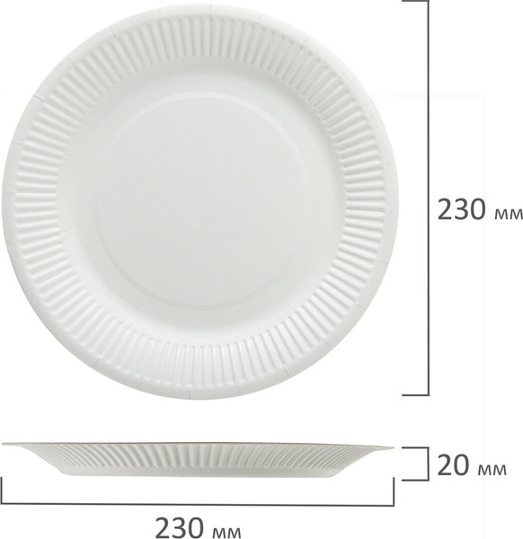 Набор одноразовых тарелок Laima Стандарт / 608086