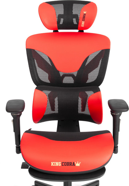 Кресло офисное Tetchair KingCobra искусственная кожа/сетка (черный/красный)