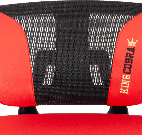 Кресло офисное Tetchair KingCobra искусственная кожа/сетка (черный/красный)